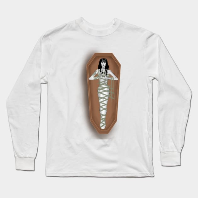 Egyptian Mummy with sarcophagus Long Sleeve T-Shirt by RavenRarities